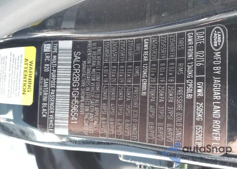 2016 Land Rover Discovery Sport Hse из США, поврежденный, VIN SALCR2BG1GH596541